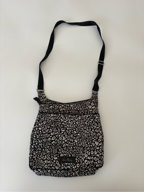 Vera Bradley Black and Cream Leopard-Print Crossbody